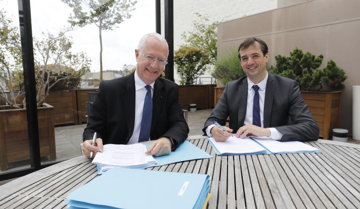 Guy Sidos, Chairman and CEO of the Vicat group, and Sébastien Petithuguenin, CEO of Paprec
