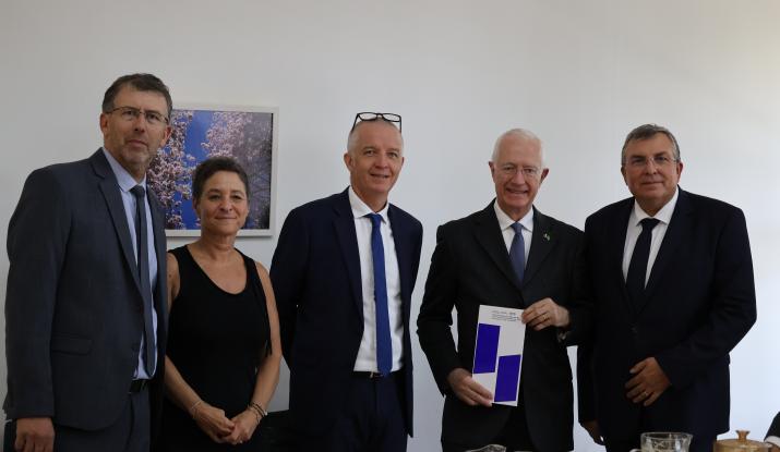 Inauguration of the fresco by Athos Bulchard, group Vicat