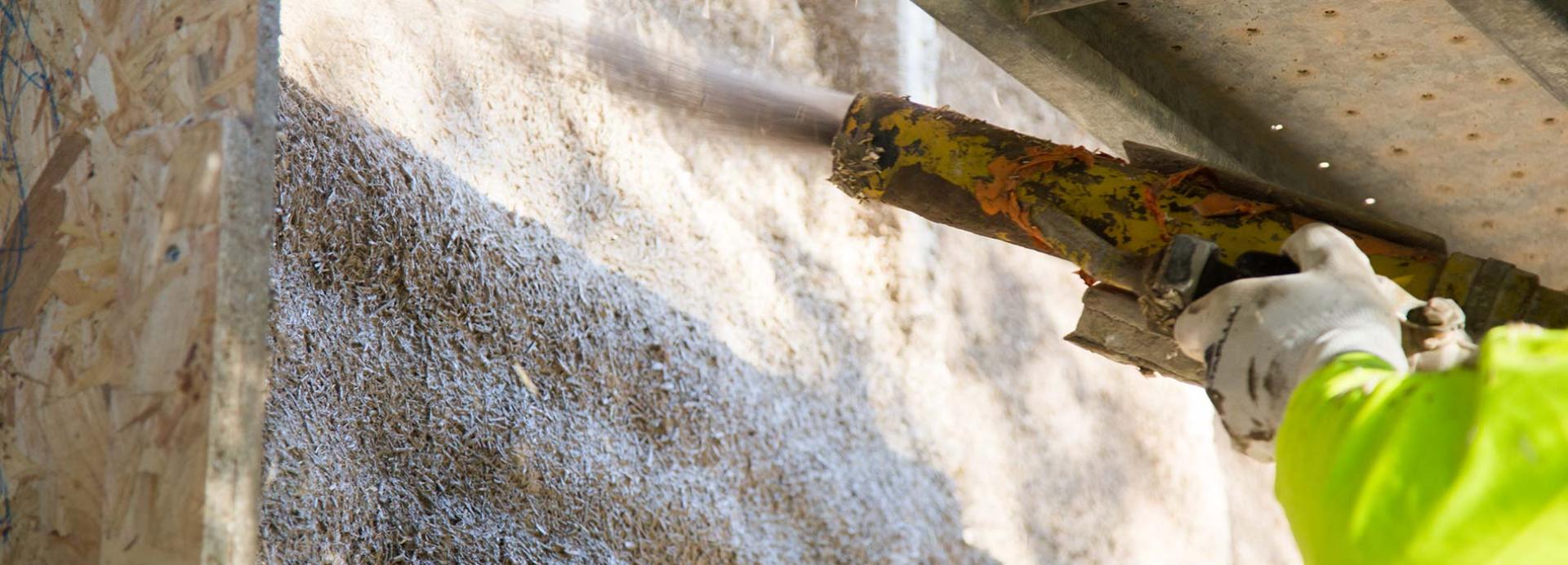 Sprayed hempcrete