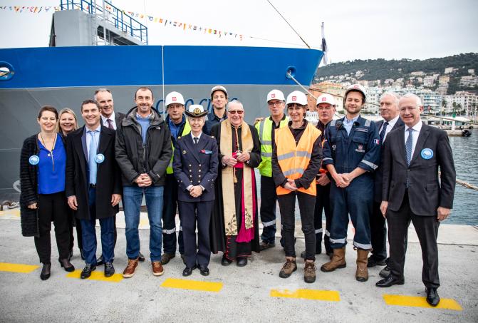 Christening of Capo Cinto, Vicat’s first bulk cement carrier