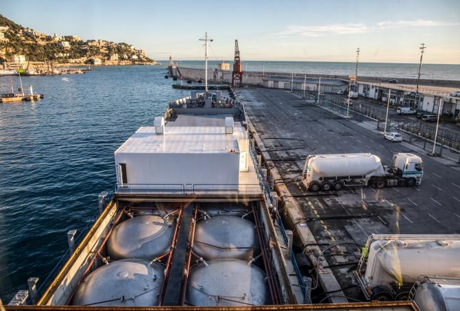 Christening of Capo Cinto, Vicat’s first bulk cement carrier