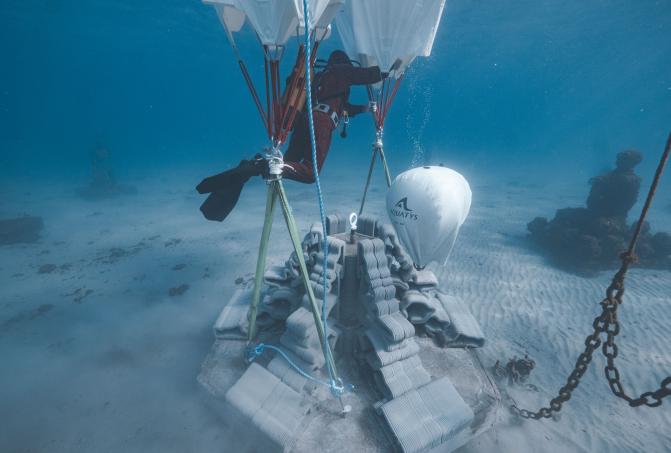 Immersion bloc de béton hexagonal