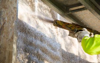Sprayed hempcrete