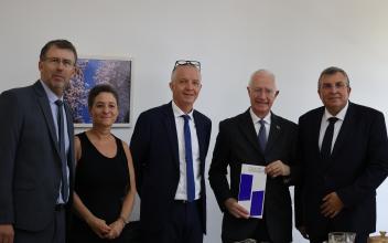 Inauguration of the fresco by Athos Bulchard, group Vicat