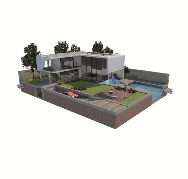individual concrete home